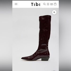 Tibi Bronson Boot - Narrow Calf Deep Red